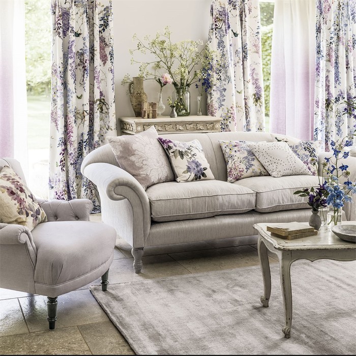 Big product 1 wisteria falls waterperry fabric curtains sofa violets branches birds